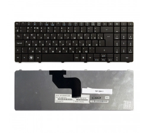 Клавиатура для ноутбука Acer Aspire 5516, 5517, 5332, 5532, 5732 Series. Г-образный Enter. Черная, без рамки. PN: MP-08G63SU-698.