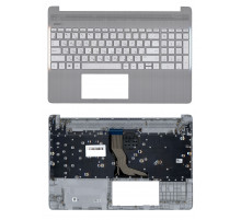 Клавиатура для ноутбука HP 15S-EQ 15S-FQ топкейс серый с подсветкой