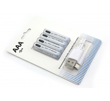 Аккумуляторная батарейка (АAА) с зарядкой Type-C 4 шт. Аккумуляторная батарейка (АAА) с зарядкой Type-C 4 шт.