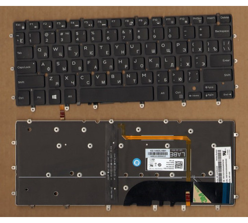 Клавиатура для ноутбука Dell XPS 13-9343, 13-9360, 13-9350 черная, с подсветкой