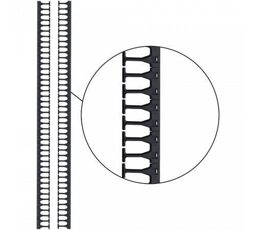 Кабельная гребенка 48U с пальцами для шкафов DCS шириной 800мм 2шт LAN-DC-CB-48Ux8-PF/L