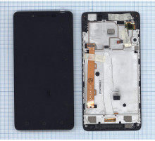 Дисплей для Lenovo A6010 черный с рамкой