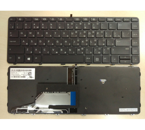 Клавиатура для ноутбука HP Probook 430 G3, 440 G3, 430 G4, 440 G4, 445 G3 черная, с рамкой, с подсветкой