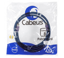 Cabeus PC-SSTP-RJ45-Cat.8-2m-LSZH Патч-корд S/FTP, категория 8 (40G, 2000 MHz), 2xRJ45/8p8c, экранированный, синий, LSZH, 2 м