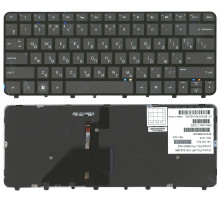 Клавиатура для ноутбука HP Folio 13, 13-1015, 13-2000 черная, с рамкой, с подсветкой