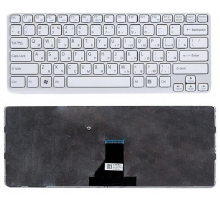 Клавиатура для ноутбука Sony Vaio SVE1411 белая, с рамкой