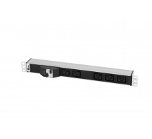 Блок розеток Rem-32 с авт., 5 IEC 60320 C19, 32 А, алюм., 19", колодка R-32-5C19-A-440-K