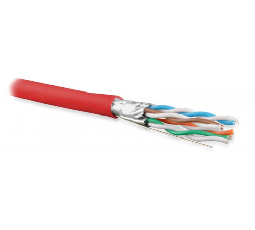 UFTP4-C6A-S23-IN-LSZH-RD-500 (500 м) Кабель витая пара U/FTP, кат. 6a (10GBE), 4 пары (23AWG), одножильный (solid), каждая пара в экране, без общего э