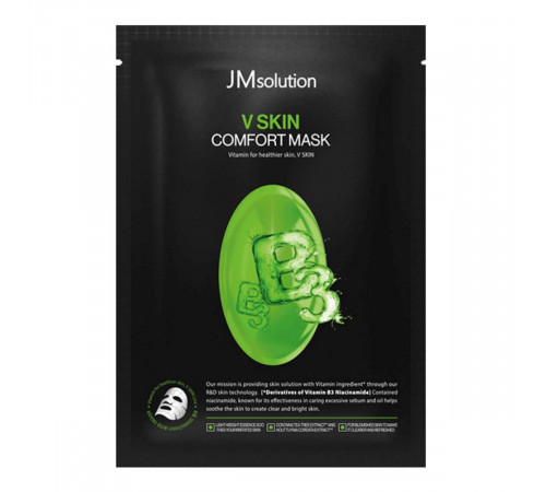 JMsolution Тканевая маска для лица с витамином B3 для сияния кожи / V Skin Comfort Mask, 30 мл