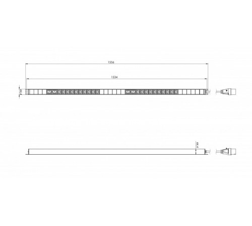 SHE-20IEC-4BIEC-3PVB Блок розеток, вертикальный, 20 розеток IEC320 C13, 4 розетки IEC320 C19, кабель питания 3м (3х4.0мм2) с вилкой IEC 60309 32A (2P+