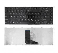Клавиатура для ноутбука Toshiba Satellite C840, L830, L840, M845 Series. Плоский Enter. Черная, с черной рамкой. PN: 9Z.N7SSQ.001, AEBY3700120.