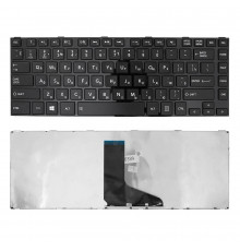 Клавиатура для ноутбука Toshiba Satellite C840, L830, L840, M845 Series. Плоский Enter. Черная, с черной рамкой. PN: 9Z.N7SSQ.001, AEBY3700120.