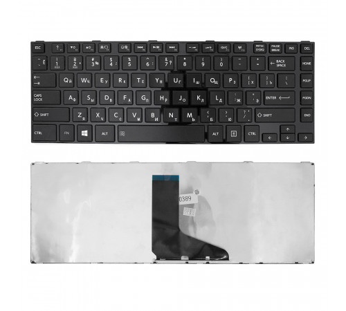 Клавиатура для ноутбука Toshiba Satellite C840, L830, L840, M845 Series. Плоский Enter. Черная, с черной рамкой. PN: 9Z.N7SSQ.001, AEBY3700120.