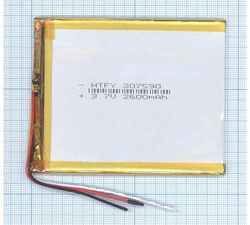 Аккумулятор Li-Pol (батарея) 3*75*90мм 3pin 3.7V/2600mAh