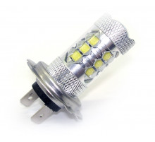 Светодиодная автолампа H7 - Cree 16Led + Линза white (1шт.) 80W