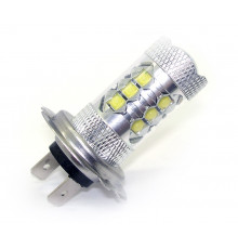 Светодиодная автолампа H7 - Cree 16Led + Линза white (1шт.) 80W