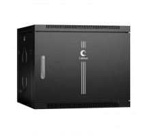 Cabeus SH-05F-9U60/35m-BK Шкаф телекоммуникационный настенный 19" 9U 600x350x501mm (ШхГхВ) дверь металл, цвет черный (RAL 9004)