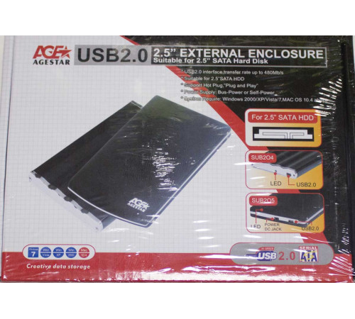 Внешний бокс для жесткого диска HDD AgeSTAR черный