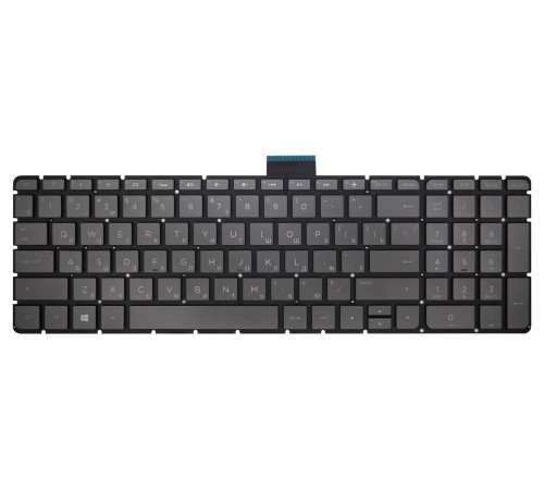 Клавиатура для ноутбука HP Pavilion 15-ab, 15-ae, 15-au, 15-bc, 15-cc, 15-cd, 15z-ab, 17-ab, 17-g, HP Omen 15-ax 15-cb серая, без рамки, с подсветкой