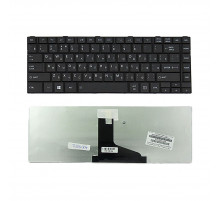 Клавиатура для ноутбука Toshiba Satellite L800, L830, M800, M805, M840 Series. Плоский Enter. Черная, без рамки. PN: 9Z.N7SSQ.10R, AEBY3700120.