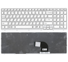 Клавиатура для ноутбука Sony Vaio SVE1511 белая, с рамкой