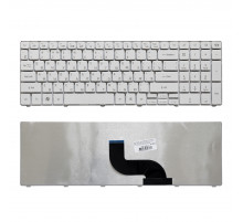 Клавиатура для ноутбука Packard Bell TM86, TX86, NEW90, PEW91 Series. Плоский Enter. Белая, без рамки. PN: MP-09B23SU-6981.