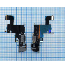 Шлейф разъема питания с аудио-разъемом для iPhone 6 серый