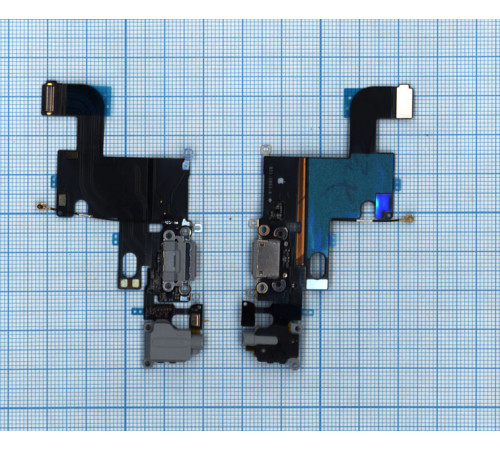 Шлейф разъема питания с аудио-разъемом для iPhone 6 серый