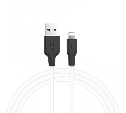 Кабель USB HOCO X21 Silicone, USB - Lightning, 2А, 1м, белый