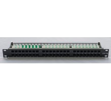 Патч-панель 19", 48 портов RJ-45, категория 5e, UTP, 1U, TOP-PPR-UTP5е-48-1U