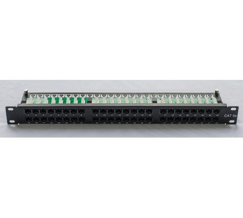 Патч-панель 19", 48 портов RJ-45, категория 5e, UTP, 1U, TOP-PPR-UTP5е-48-1U