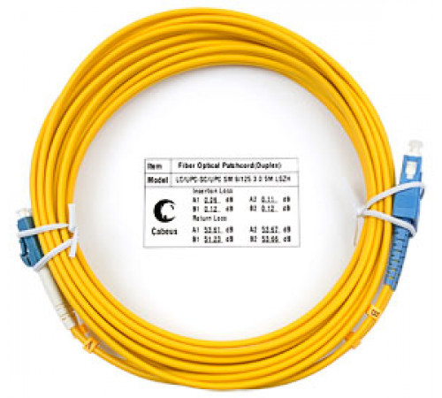 Cabeus FOP(d)-9-LC-SC-5m Шнур оптический duplex LC-SC 9/125 sm 5м LSZH