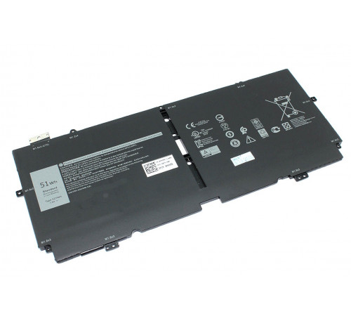 Аккумулятор для Dell (52TWH) XPS 13 7390 2-in-1, 51Wh, 7.6V