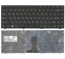 Клавиатура для ноутбука Lenovo IdeaPad Z380, Z480, Z485, G480 черная, рамка черная