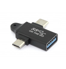 Переходник OTG 2 в 1 Micro USB и Type-C