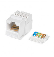 Cabeus KJ-RJ45-Cat.5e-Toolless Вставка Keystone Jack RJ-45(8P8C), категория 5e, без инструмента Toolless, белая