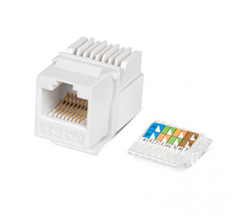 Cabeus KJ-RJ45-Cat.5e-Toolless Вставка Keystone Jack RJ-45(8P8C), категория 5e, без инструмента Toolless, белая