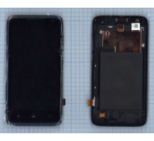 Дисплей для Lenovo A526 черный с синей рамкой