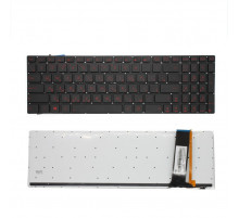 Клавиатура для ноутбука Asus N56DP, N56DY, N56VB, N76vz, N56VJ, N56VM, N56VZ, N76VB, Q550, N550, N750 черная, кнопки красные, с подсветкой