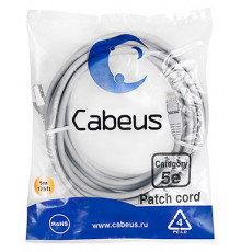 Cabeus PC-FTP-RJ45-Cat.5e-5m Патч-корд F/UTP, категория 5е, 2xRJ45/8p8c, экранированный, серый, PVC, 5м