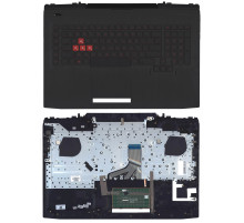 Клавиатура для ноутбука HP Omen 17-AN топкейс красный шрифт (7.4x5.0)