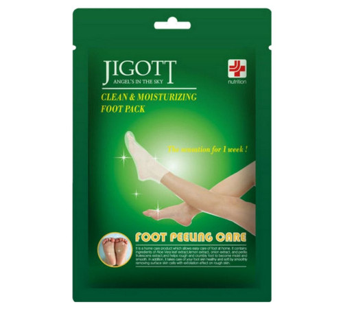 Jigott Отшелушивающие пилинг-носочки / Clean & Moisturizing Foot Pack, 1 пара