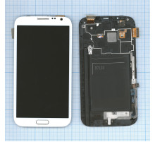 Дисплей для Samsung Galaxy Note 2 GT-N7100 белый с рамкой