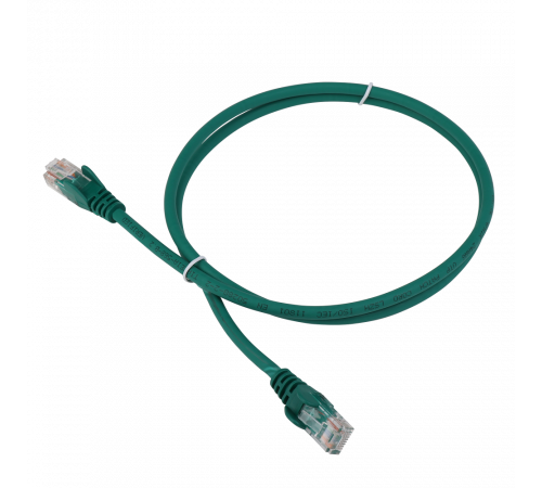 Патч-корд RJ45 - RJ45, 4 пары, UTP, категория 5е, 0.5 м, зеленый, LSZH, LANMASTER LAN-PC45/U5E-0.5-GN