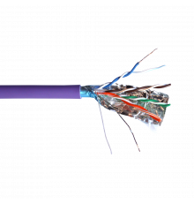 Кабель FTP, 4 пары, Кат. 5e, нг(А)-LS, IEC 60332-3, фиолетовый, 305м в кат., TWT-5EFTP-NGLS