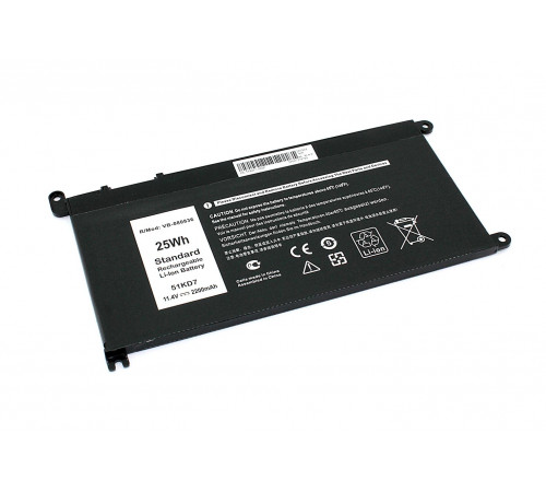 Аккумуляторная батарея для ноутбука Dell 3180 3189 (51KD7) 11.4V 2200mAh OEM