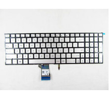 Клавиатура для ноутбука Asus G501, G501J, G501JW, G501V, G501VW, N501, N501J, N501JW, N501V, N501VW, Q501, UX501, UX501J серебряная, с подсветкой
