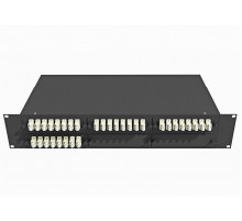 Кросс оптический стоечный 19", 64 LC/UPC адаптеров, многомодовый (50/125), 2U, черный, укомплектованный, TopLAN