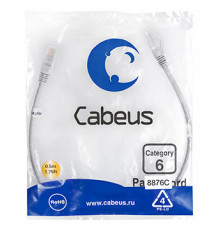 Cabeus PC-UTP-RJ45-Cat.6-0.5m-LSZH Патч-корд U/UTP, категория 6, 2xRJ45/8p8c, неэкранированный, серый, LSZH, 0.5м