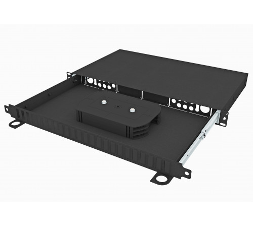 Кросс оптический стоечный выдвижной 19", 8 DSC/QLC адаптера, 1U, черный,  TopLAN